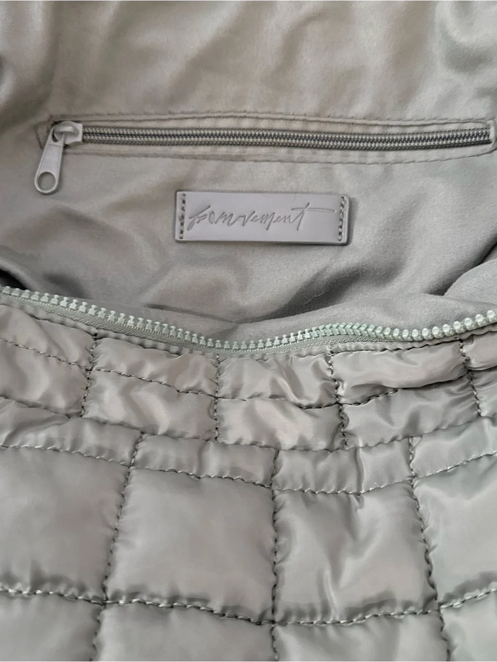 Free People Quilted Shoulder Bag in Sage